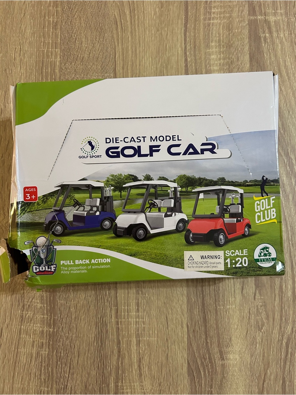 Golf Club set of 6 Die-Cast Model Golf Car Toys scale 1:20